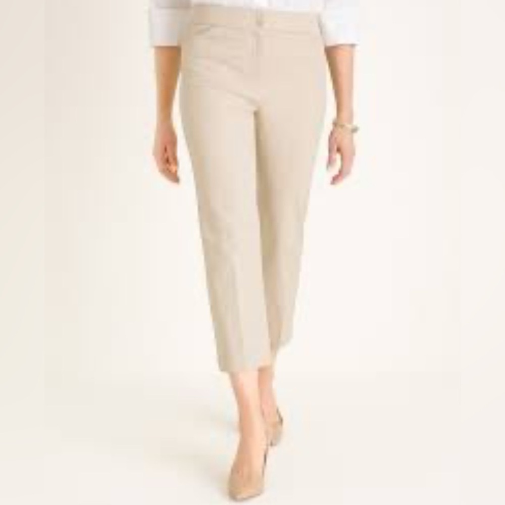 Chico's Tan Ankle Cropped Tailored Fit Pants